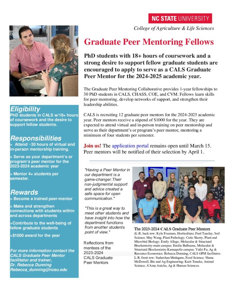 Apply | CALS Graduate Peer Mentor Program